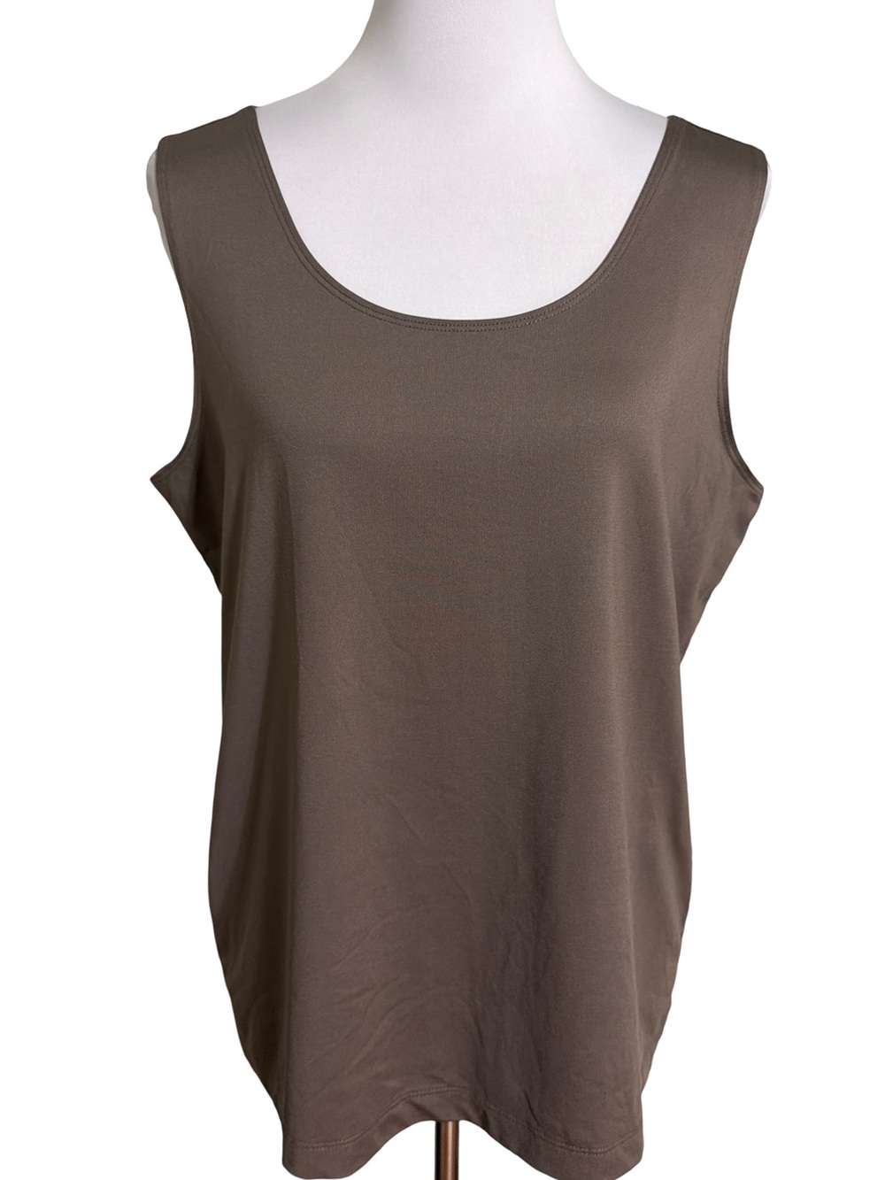 Chico's Taupe Sleeveless Scoop Neck Tank Top Size 3